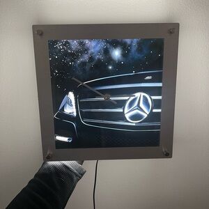Mercedes Benz Illuminated Wall Clock